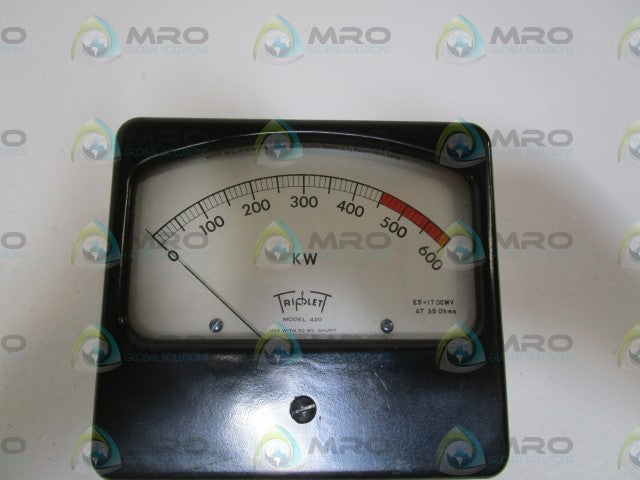 TRIPLETT 0-600KW PANEL METER 420 *NEW IN BOX*