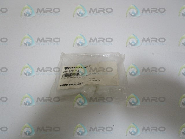 LOT OF 2 VIDEOJET 1/4X1/4 COUPLING FITTING RP30114 *NEW IN FACTORY BAG*