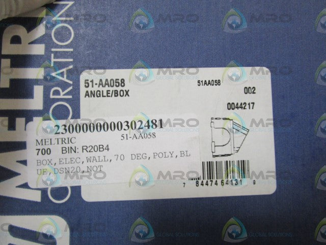 MELTRIC ANGLE/BOX 51-AA058 *NEW IN BOX*