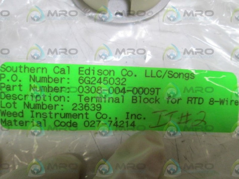 SOUTHERN CAL EDISON TERMINAL BLOCK FOR RTD 8-WIRE 0308-004-0009T  NSNP