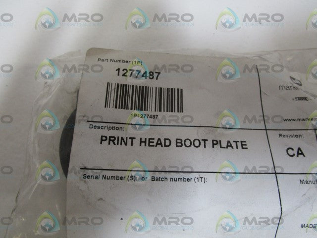 LOT OF 2 MARKEM-IMAJE PRINT HEAD BOOT PLATE 1277487 *NEW IN BAG*