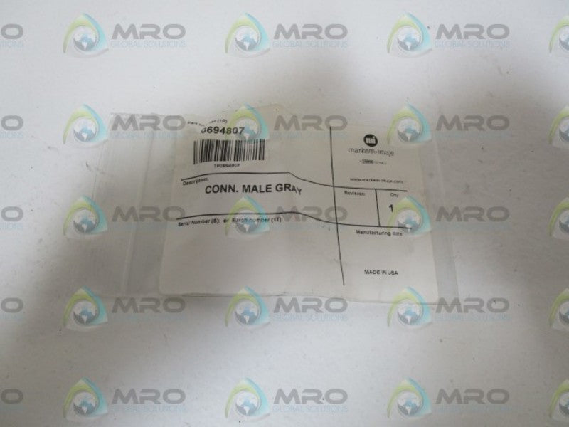MARKEM-IMAJE CONN. MALE GRAY 0694807 * NEW IN BAG *
