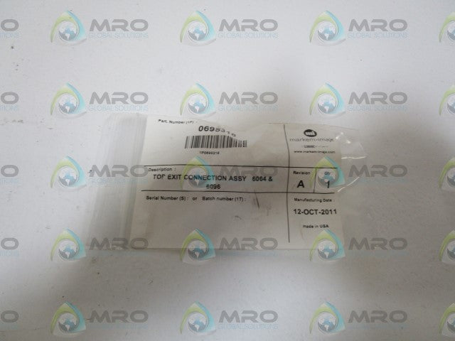 MARKEM-IMAJE TOP EXIT CONNECTION ASSY 0695318 *NEW IN BAG*