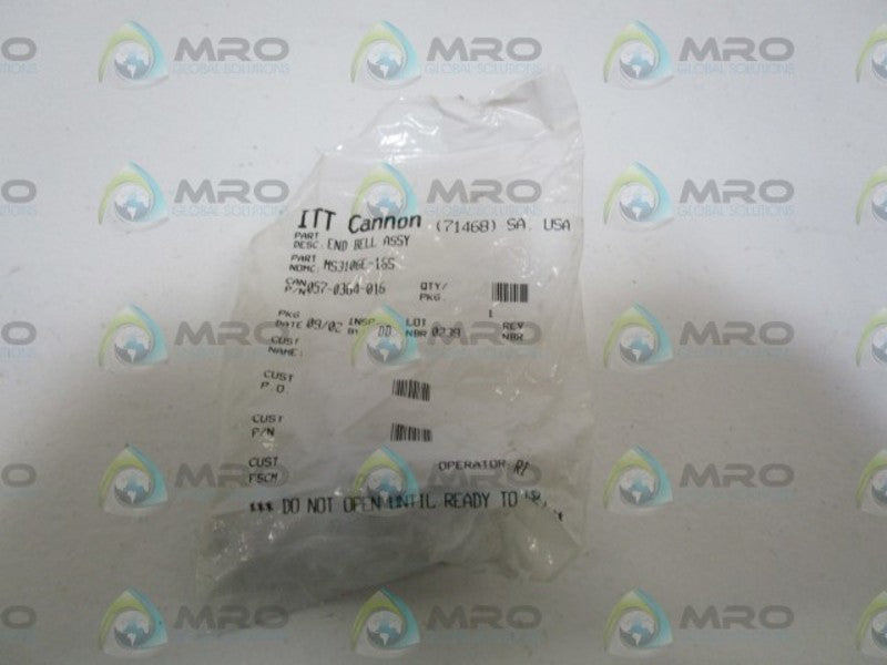 ITT CANNON END BELL ASSY MS3106E-16S *NEW IN FACTORY BAG*