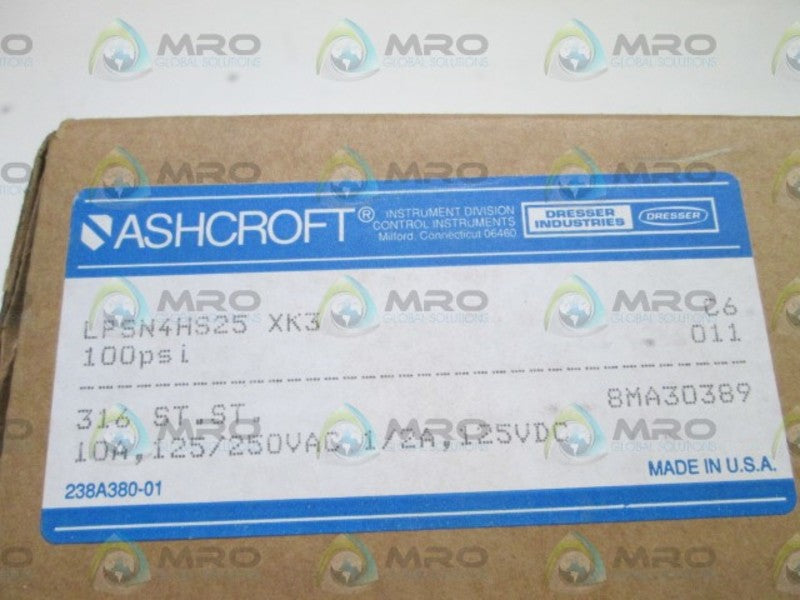 ASHCROFT PRESSURE SWITCH LPSN4HS25XK3  NSMP