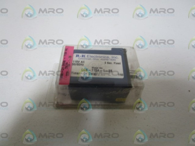 R-K ELECTRONICS 3 SEC.RELAY 115VAC CCB-115A-1-3S *ORIGINAL PACKAGE*