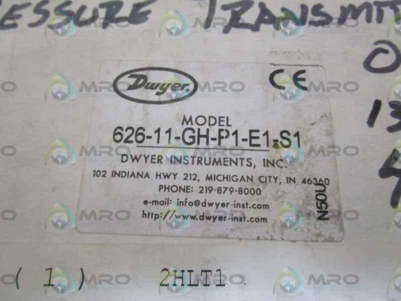 DWYER 0-150PSIG PRESSURE TRANSMITTER 626-11-GH-P1-E1-S1  NSMP