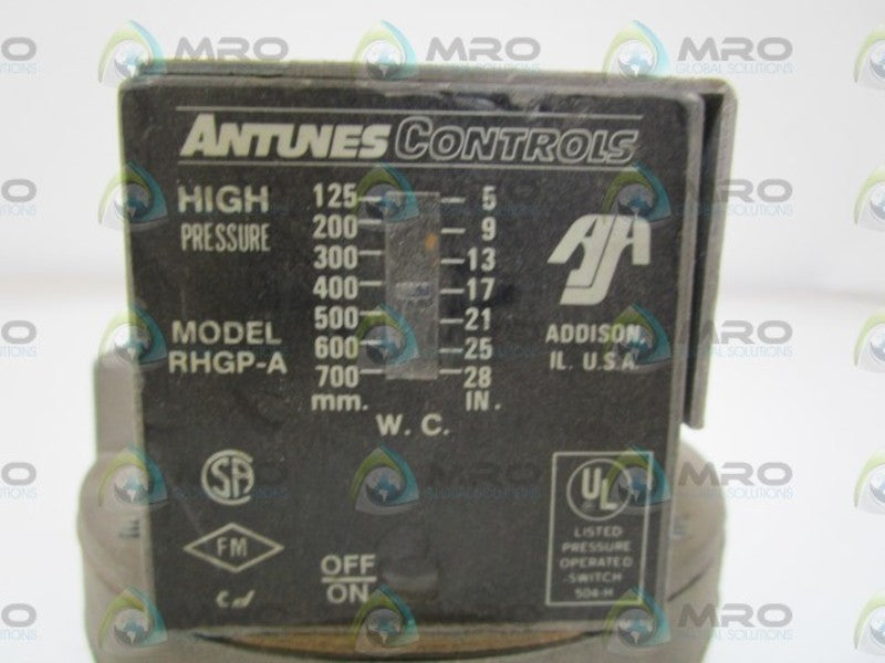 ANTUNES CONTROLS RHGP-A HIGH PRESSURE SWITCH 5-28" WC  UNMP