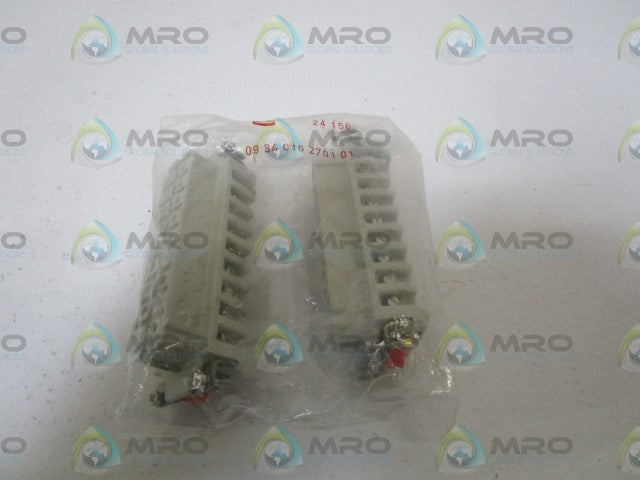 LOT OF 2 HARTING FEMALE INSERT 09 34 016 2701 *NEW IN FACTORY BAG*