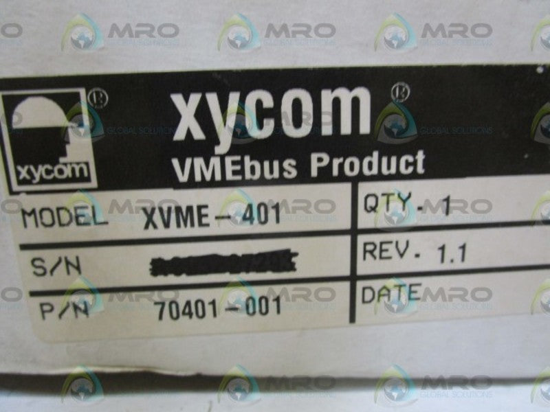 XYCOM I/O MODULE XVME-401  NSMP
