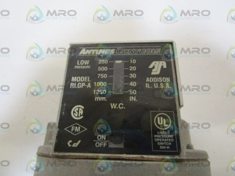 ANTUNES CONTROLS RLGP-A LOW PRESSURE SWITCH 10-50" WC  NSNP