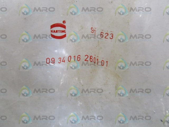 LOT OF 2 HARTING MALE INSERT 09 34 016 2601 *NEW NO BOX*