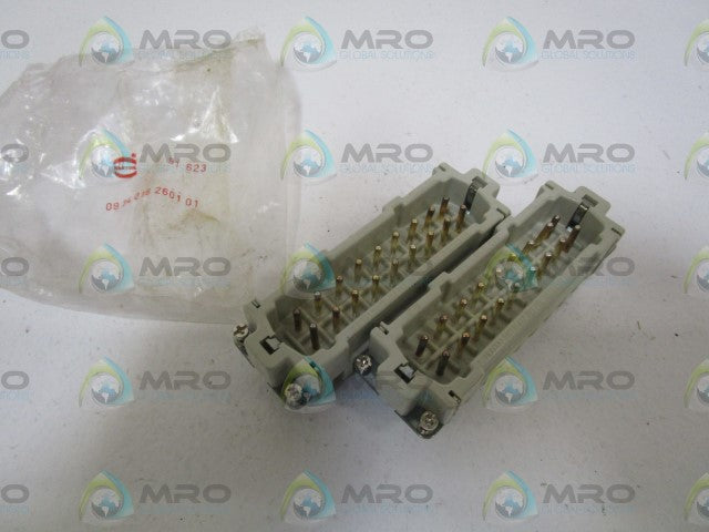 LOT OF 2 HARTING MALE INSERT 09 34 016 2601 *NEW NO BOX*