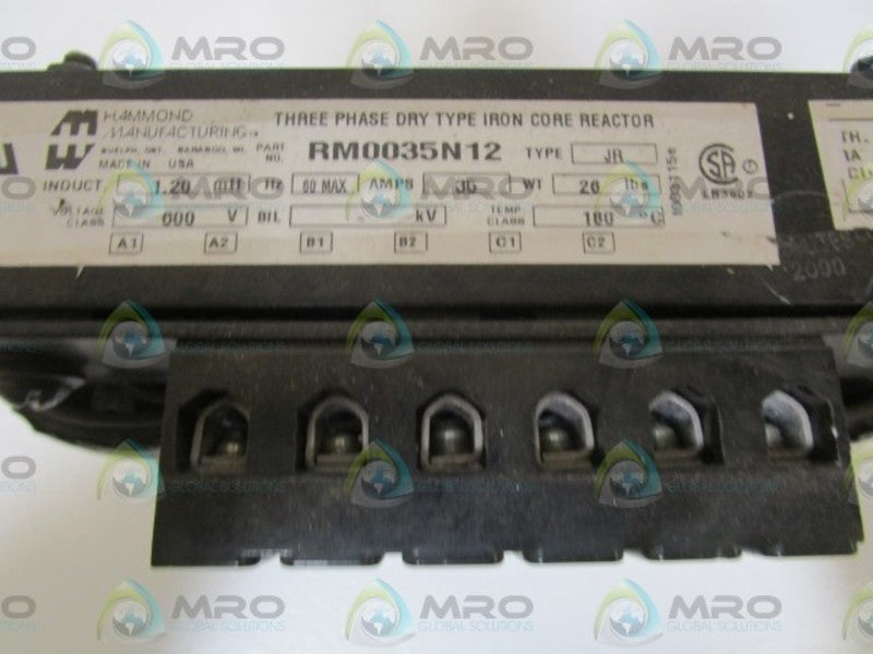 HAMMOND 3 PHASE REACTOR RM0035N12 *NEW NO BOX*
