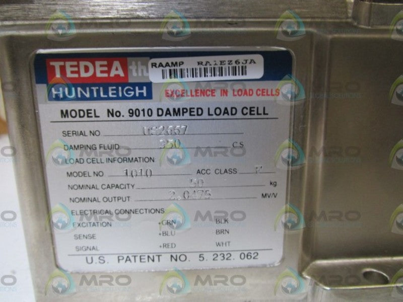 TEDEA 9010  NOMINAL OUTPUT: 2.0475 LOAD CELL 9010-50-F *REMANUFACTURED*