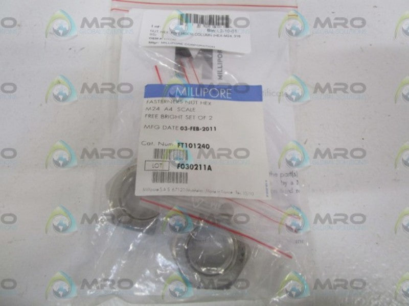 LOT OF 2 MILLIPORE FASTENERS NUX HEX FT101240  NSMP