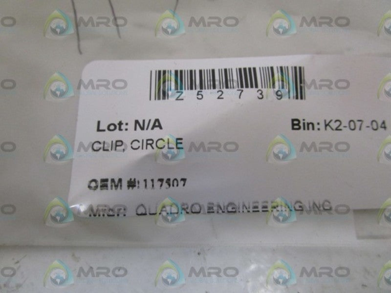 QUADRO ENGINEERING INC. CIRCLE CLIP 117507  NSNP IN BAG
