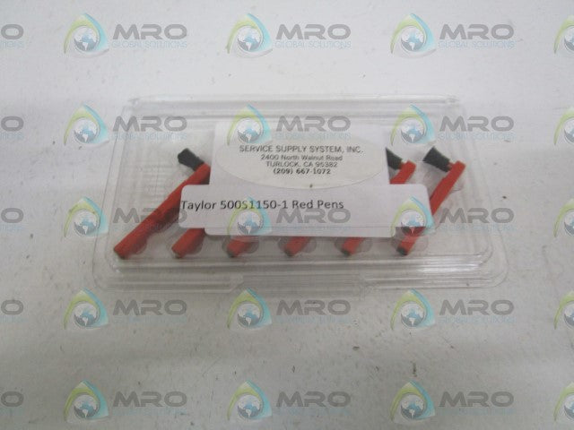 LOT OF 6 TAYLOR RED PENS 500S1150-1 *ORIGINAL PACKAGE*