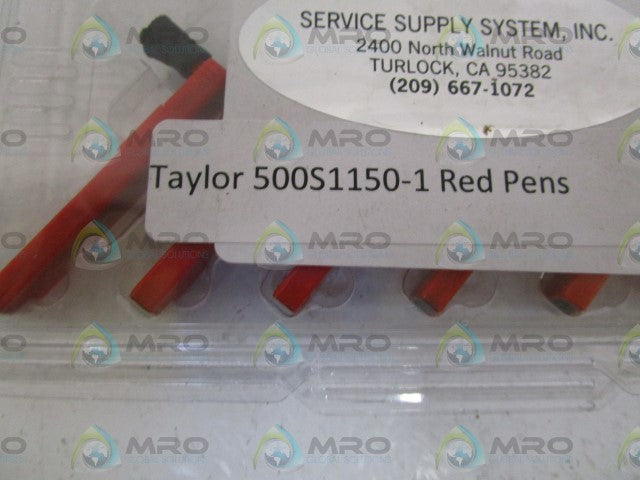 LOT OF 6 TAYLOR RED PENS 500S1150-1 *ORIGINAL PACKAGE*