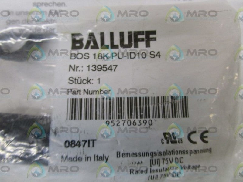 BALLUFF PHOTOELECTRIC SENSOR BOS18K-PU-ID10-S4 * NEW IN FACTORY BAG *