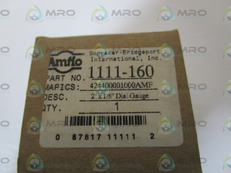 AMFLO 0-160PSI 2"X1.8" DIAL GAUGE 1111-160  NSMP