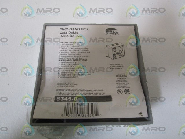 LOT OF 2 BELL OUTDOOR TWO-GANG BOX 5345-0 *NEW NO BOX*