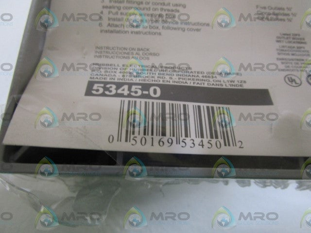 LOT OF 2 BELL OUTDOOR TWO-GANG BOX 5345-0 *NEW NO BOX*
