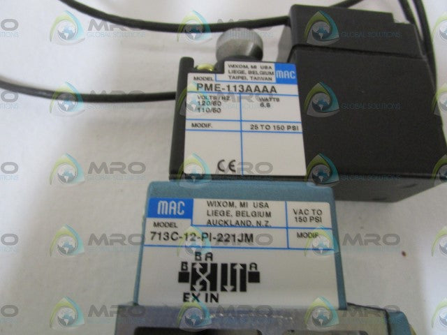 MAC SOLENOID VALVE 713C-12-PI-221JM *NEW NO BOX*