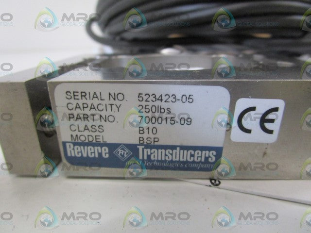 REVERE TRANSDUCERS BSP-250-B10-30P5 700015-09 LOAD CELL 250lbs *NEW IN BOX*
