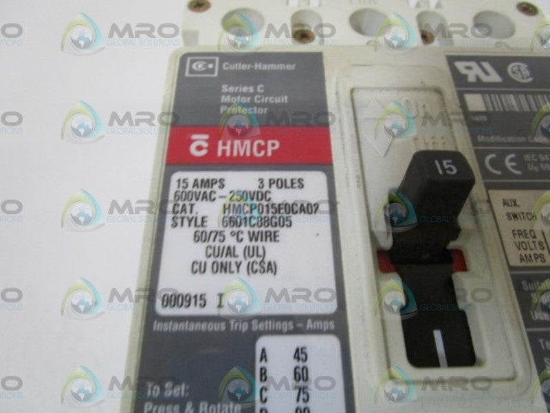CUTLER HAMMER HMCP015E0CA02 15A  NSNP