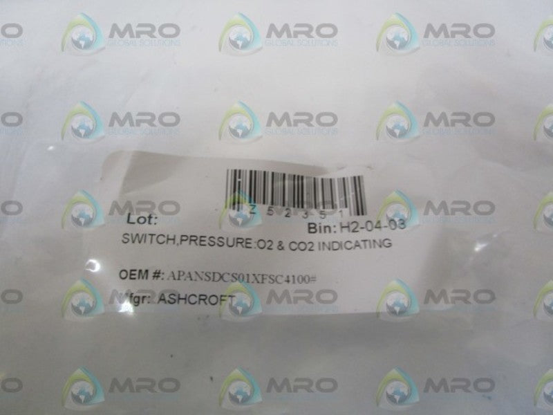 ASHCROFT PRESSURE SWITCH APANSDCS01XC4FS-100#  NSNP