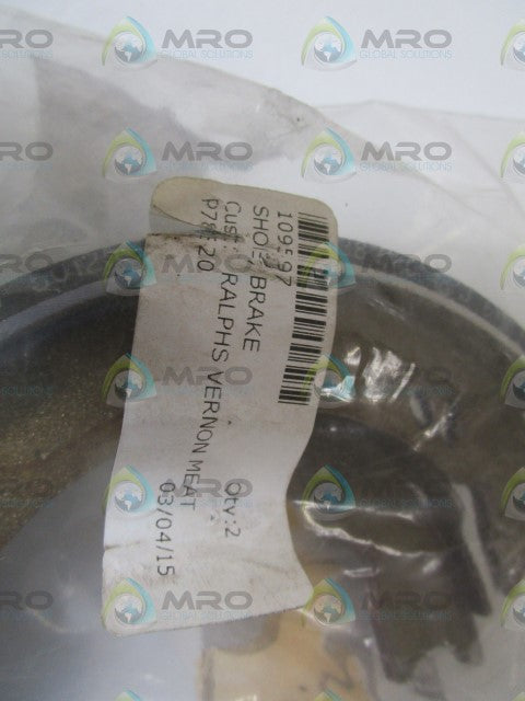 LOT OF 2 CROWN BRAKE SHOE 109597 *NEW IN FACTORY BAG*