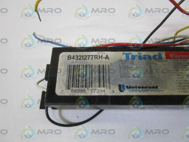 LOT OF 2 TRIAD 277V ELECTRONICS BALLAST B432I277RH-A *USED*