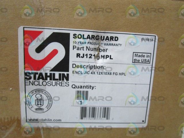 STAHLIN 4X12X10X6 ENCLOSURE RJ1210HPL *NEW IN BOX*