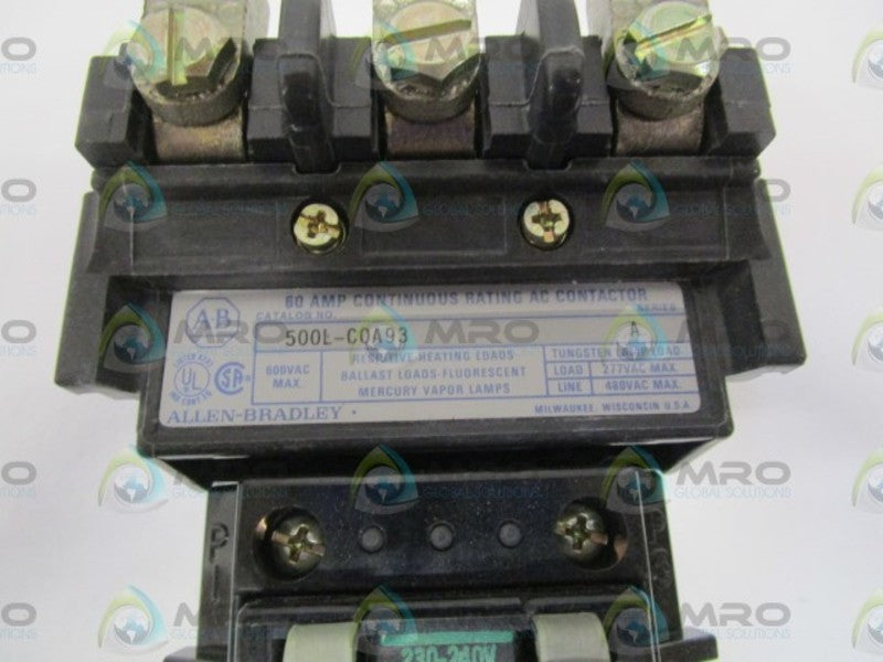INDUSTRIAL SPARE PART 500L-C0A93 SER. A CONTACTOR  NSNP