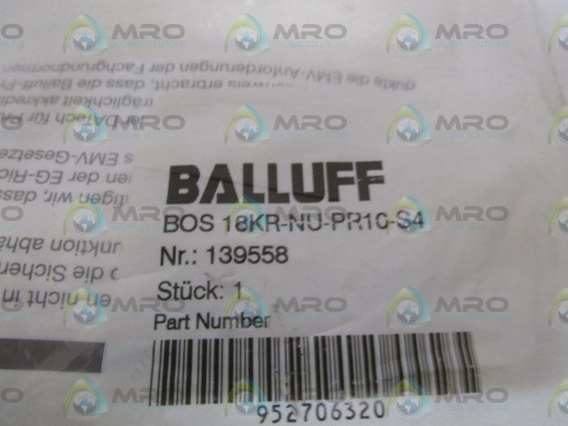 BALLUFF PHOTOTELECTRIC SENSOR BOS18KR-NU-PR10-S4  NSNP IN BAG
