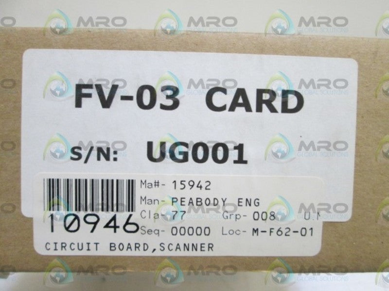 PEABODY ENGINEERING FV-03 SCANNER CIRCUIT BOARD  NSMP
