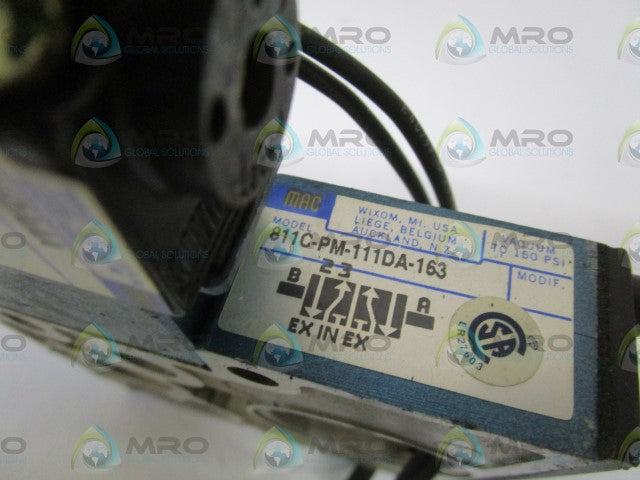 MAC SOLENOID VALVE 811C-PM-111DA-163 *USED*