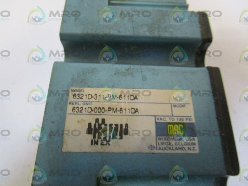 MAC SOLENOID VALVE 6321D-311-PM-611DA *USED*
