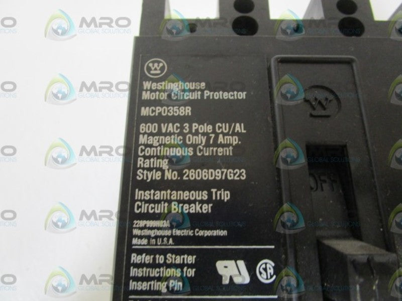 WESTINGHOUSE MCP0358R CIRCUIT BREAKER 7AMPS  UNMP