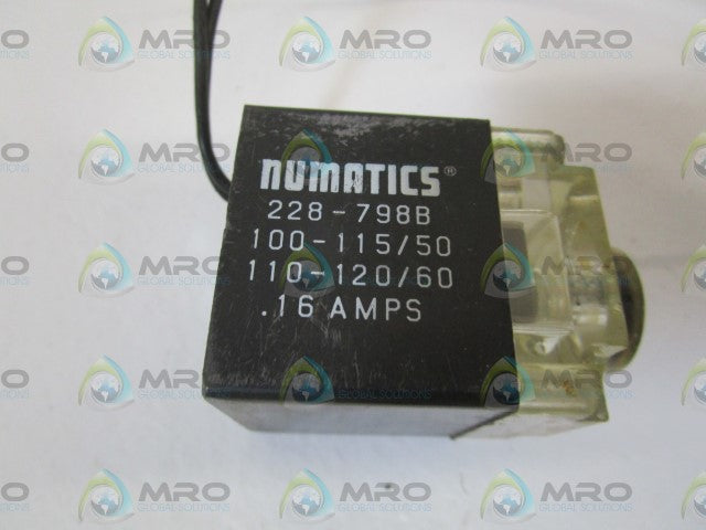 NUMATICS SOLENOID VALVE 228-798B *USED*