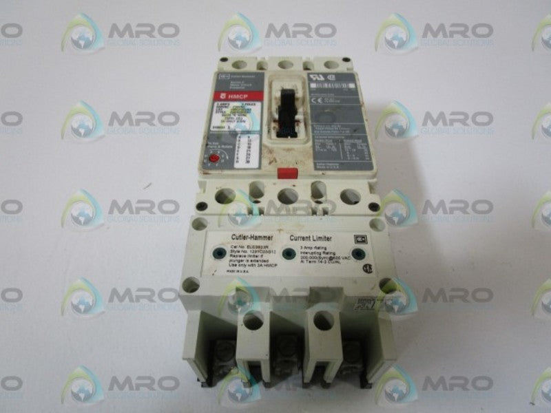 CUTLER HAMMER HMCP003A0 CIRCUIT BREAKER w/ ELC3003R CURRENT LIMITER  UNMP