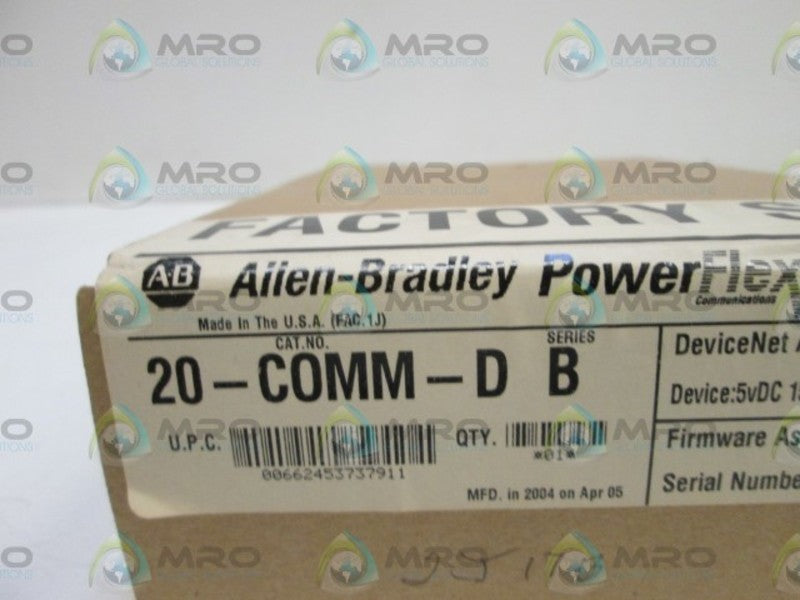 ALLEN BRADLEY 20-COMM-D SER. B F/W 1.007 DATE: 2004 * FACTORY SEALED *