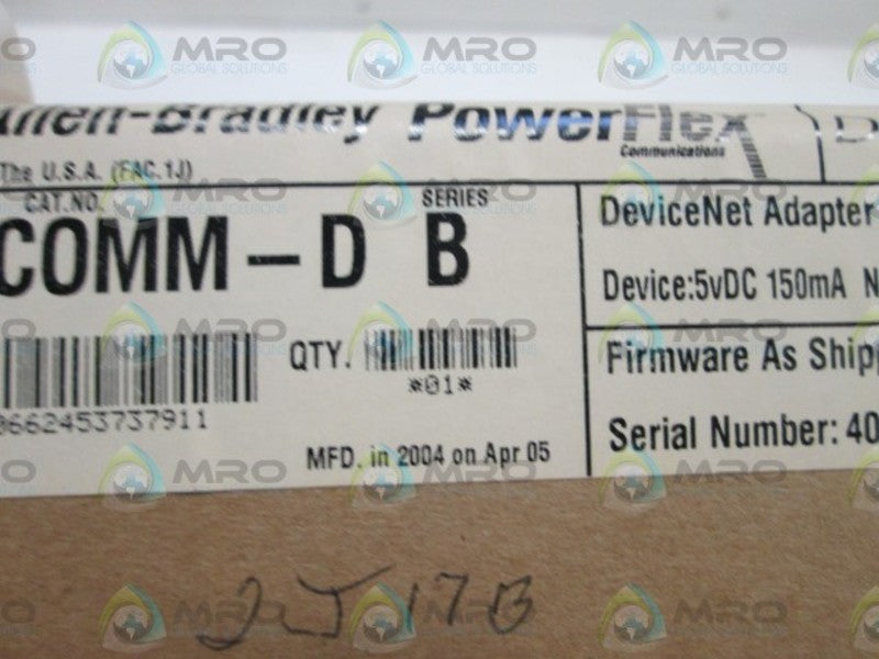 ALLEN BRADLEY 20-COMM-D SER. B F/W 1.007 DATE: 2004 * FACTORY SEALED *