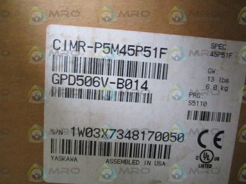 YASKAWA AC DRIVE CIMR-P5M45P51F *NEW IN BOX*