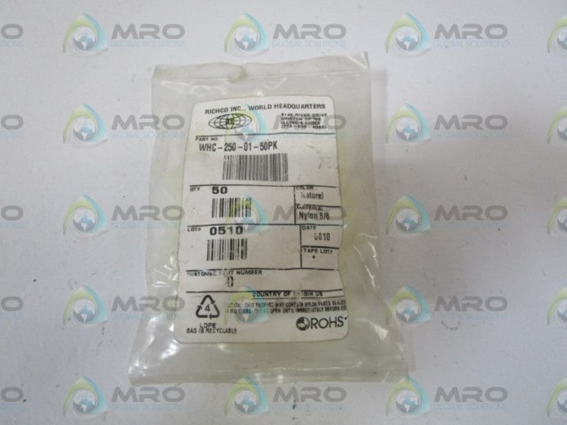 RICHCO. WHC-250-01-50PK * NEW IN FACTORY BAG *