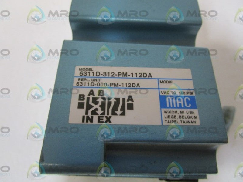 MAC SOLENOID VALVE 6311D-312-PM-112DA (AS PICTURED) *USED*
