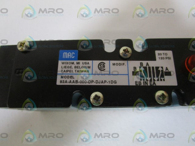 MAC SOLENOID VALVE 93A-AAB-000-DP-DJAP-1DG *NEW NO BOX*