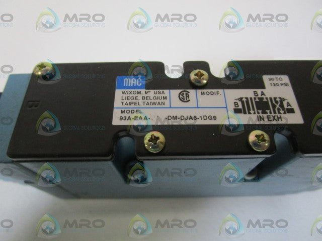 MAC SOLENOID VAVLE 93A-EAA- -DM-DJA5-1DG9 (AS PICTURED) *NEW NO BOX*