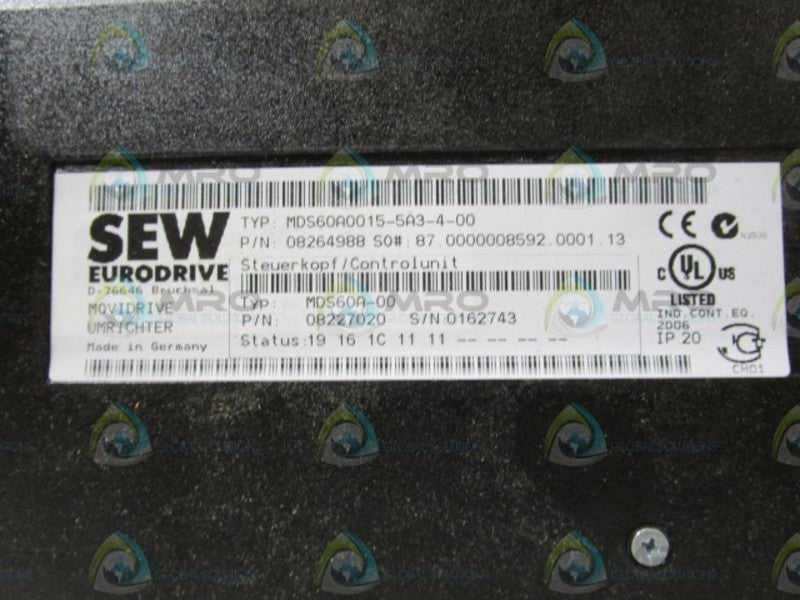 SEW-EURODRIVE MDS60A0015-5A3-4-00 DRIVE (AS PICTURED) *NEW NO BOX*